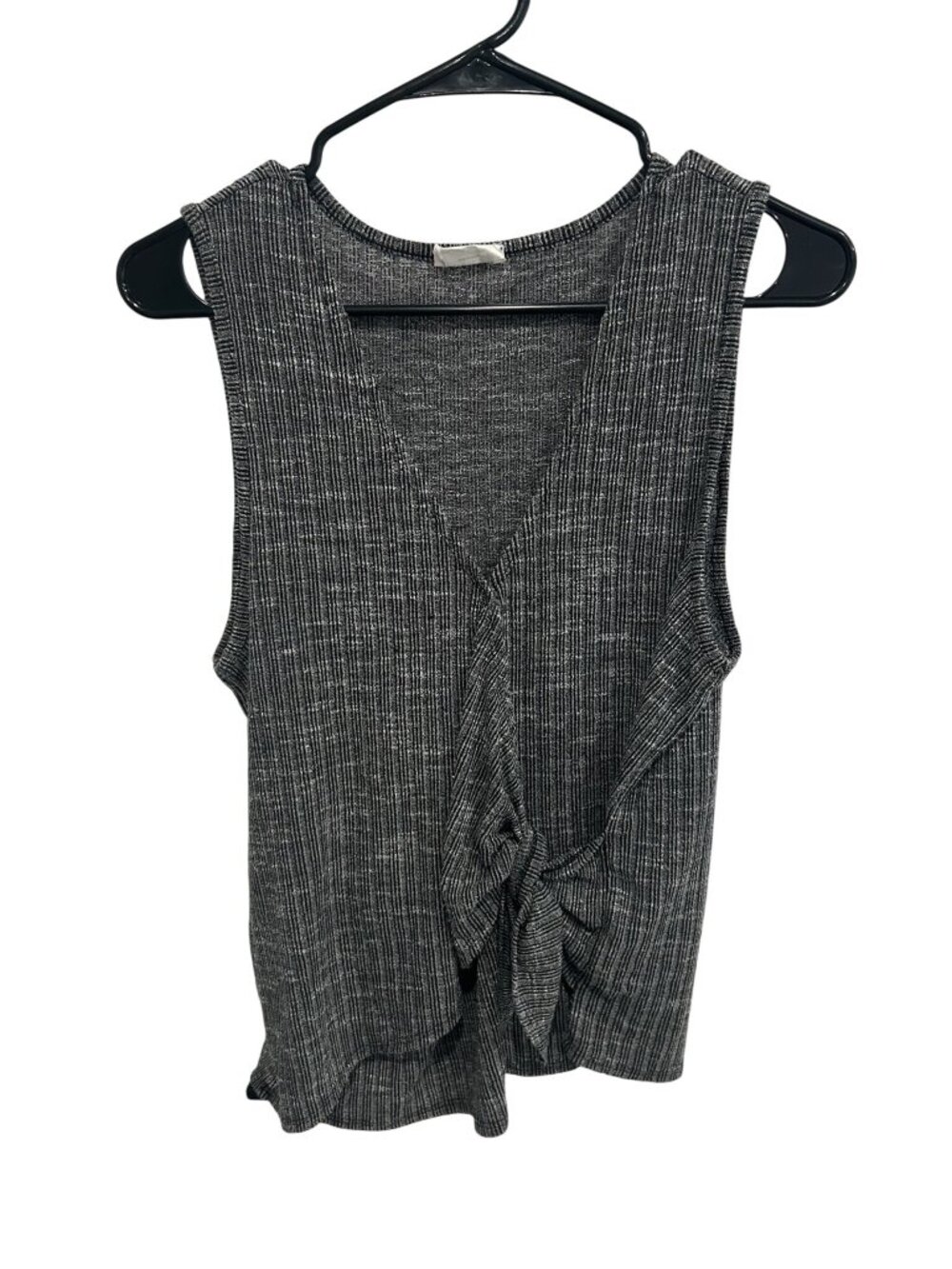 Sienna Sky Black & White Front Tie Sleeveless Knit Top Size Large Chic Versatile